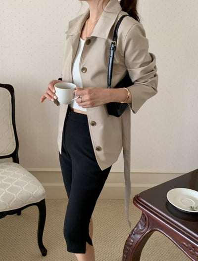 ♡正韓♡褲管開岔卡布里褲3