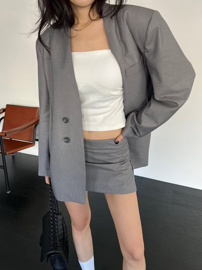 ♡正韓♡可拆領口袋西裝外套13