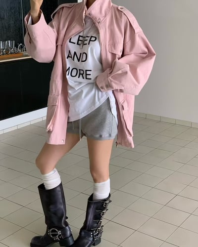 ♡正韓♡縮腰雙邊大口袋風衣外套8