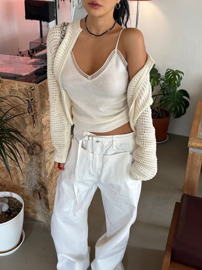 ♡正韓♡拼接紗領細肩背心5