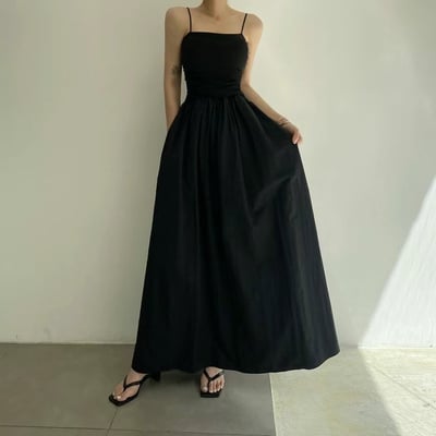 ♡正韓♡拼接有bra連身細肩帶洋裝4