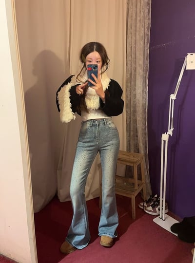 ♡正韓♡爆閃鑽鑽小喇叭牛仔褲4