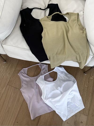 ♡正韓♡後簍空露背扭結bra上衣19