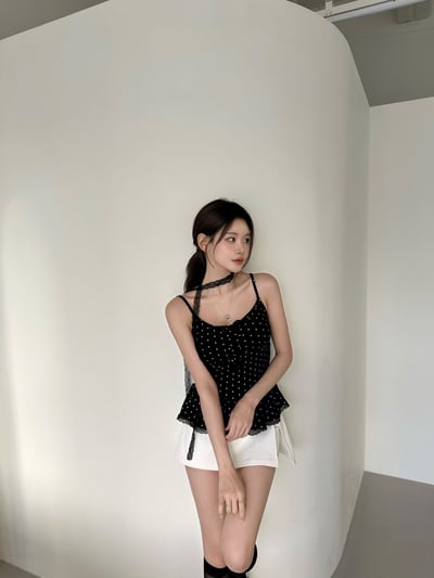 ♡正韓♡超可愛點點荷葉上衣 （胸墊不能拆）7