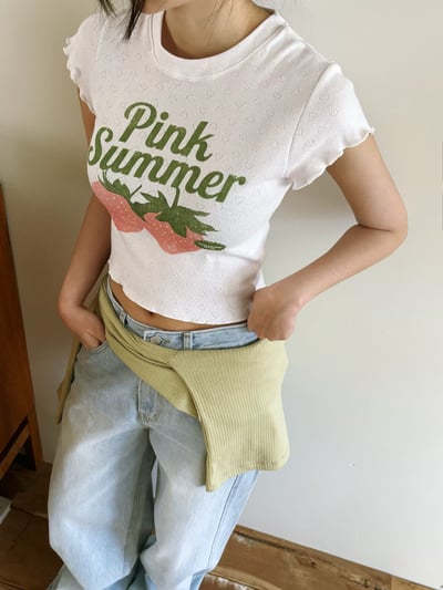 ♡正韓♡滾邊草莓短T2