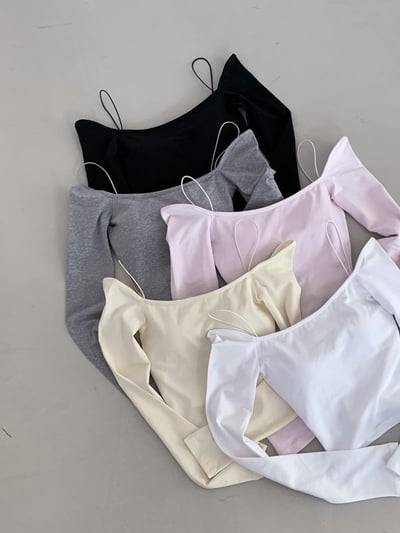 ♡正韓♡細繩肩帶一字bra上衣16