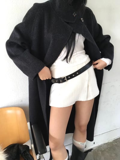 ♡正韓♡排扣造型鬆緊褲裙7