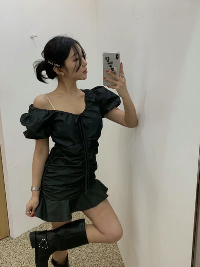 ♡正韓♡澎袖抓皺洋裝13