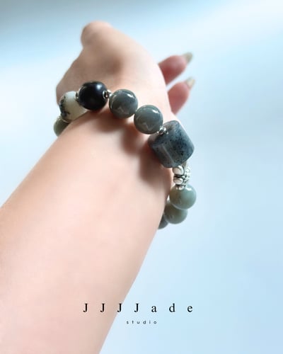 T332 弋川 | 和田玉青花手串7