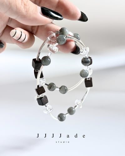 T346 凝點 | 和田玉籽料青花雙圈手串4