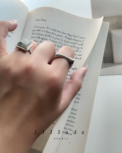 J01  方形幾何戒指5