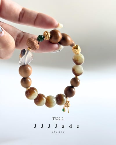 T329 瑱珀 | 和田玉糖白手串12