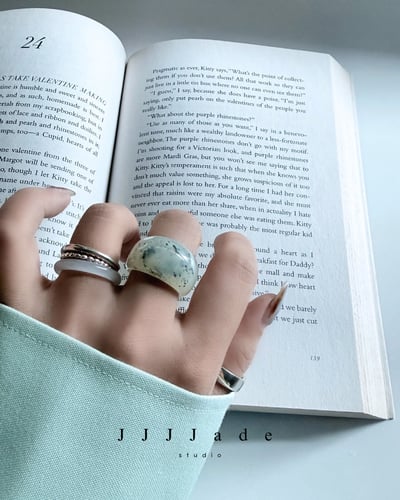 #372 沫雪 | 和田玉點墨戒指8