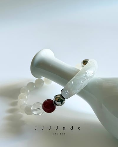 T294  賑早見琥珀主 |和田玉白玉手串4