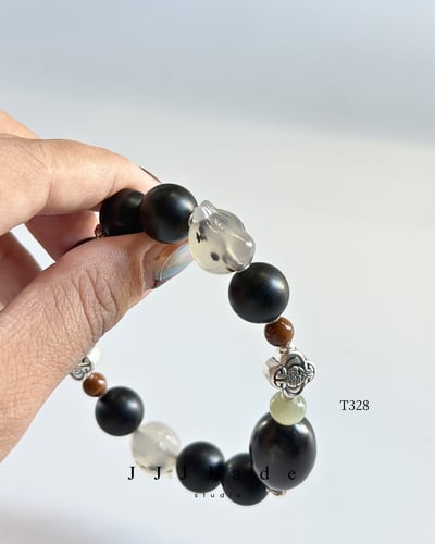 T327 T328 墨翁 | 和田玉墨玉手串7