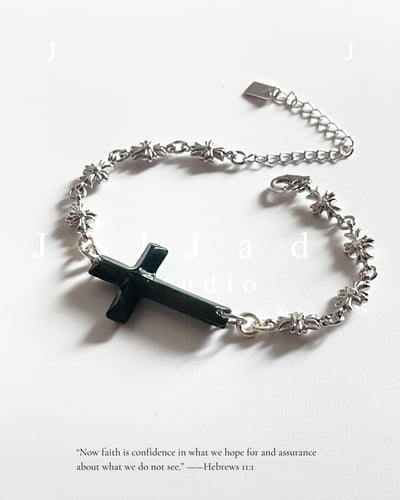 X42 奧瑟 |十字架手鍊 |黑青2