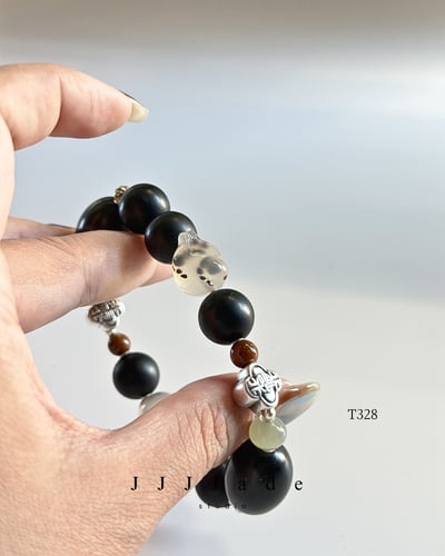 T327 T328 墨翁 | 和田玉墨玉手串9