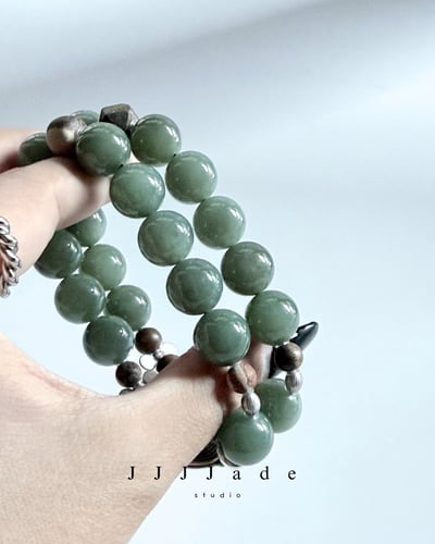 T347  時迥 | 和田玉且末藍手串4