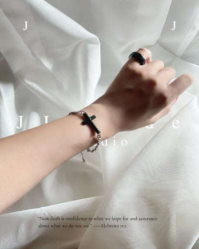 X42 奧瑟 |十字架手鍊 |黑青7