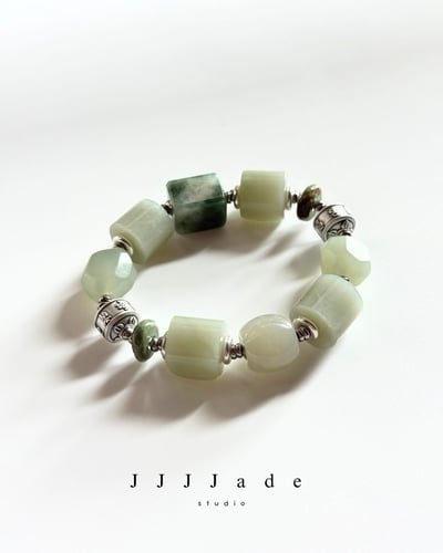 T330 佀霽 | 和田玉翠青手串2