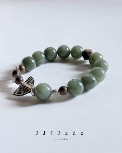 T347  時迥 | 和田玉且末藍手串9