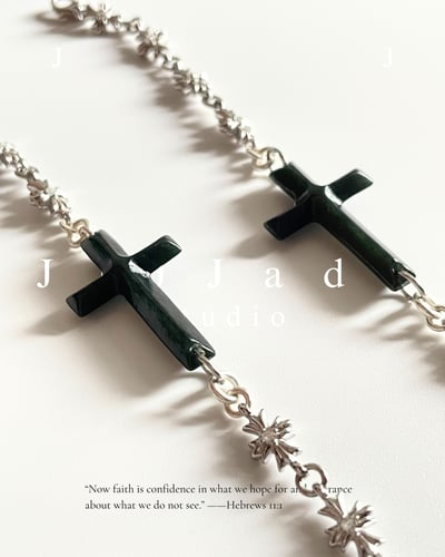 X42 奧瑟 |十字架手鍊 |黑青14