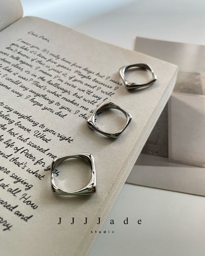 J01  方形幾何戒指2