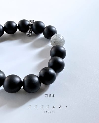 T345 一念 | 和田玉墨玉手串14