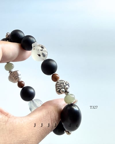 T327 T328 墨翁 | 和田玉墨玉手串1