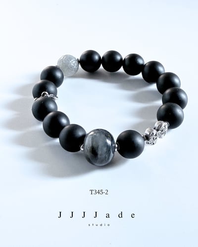 T345 一念 | 和田玉墨玉手串12