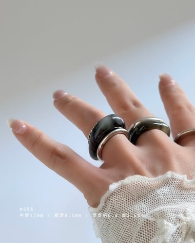 #544~559 蘼茈｜煙紫和田玉戒指  三角飯團・曲面窄方・凹凹馬鞍11