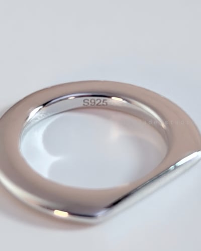 J04  D-SHAPED RING | D型銀戒4