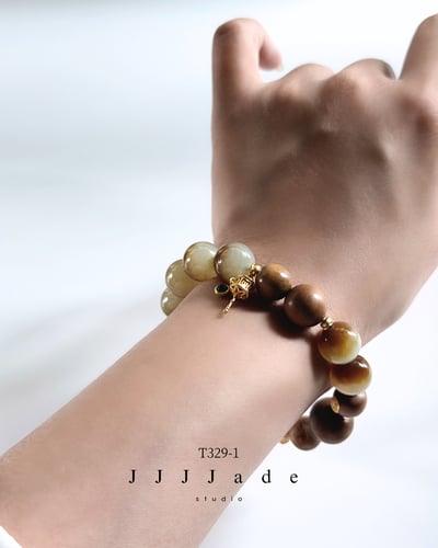 T329 瑱珀 | 和田玉糖白手串6