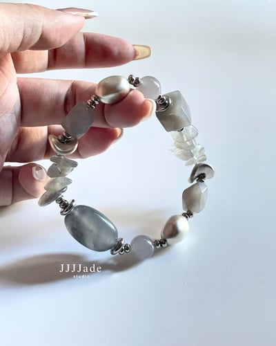 T288 煙織 | 和田玉烟紫手串6