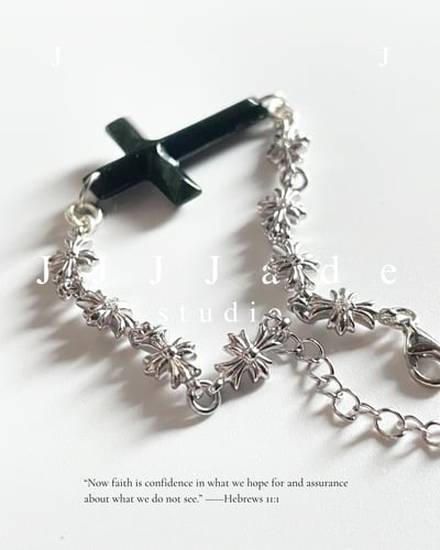 X42 奧瑟 |十字架手鍊 |黑青3