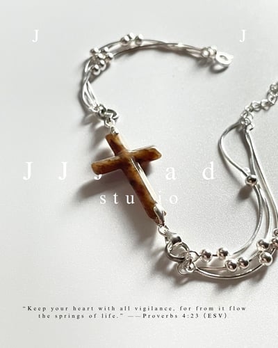 X43 44 45 赫瑪 |十字架手鏈 | 豹紋糖20