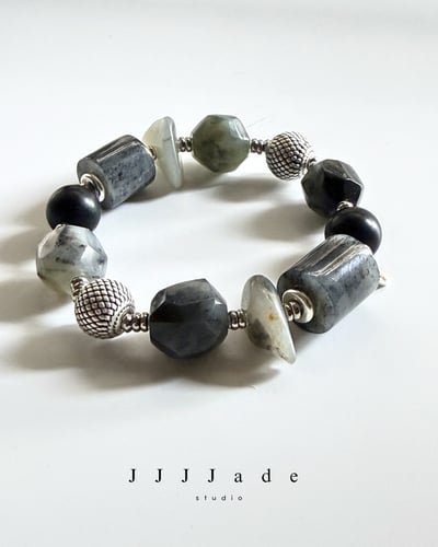 T331 汿野 | 和田玉青花手串7