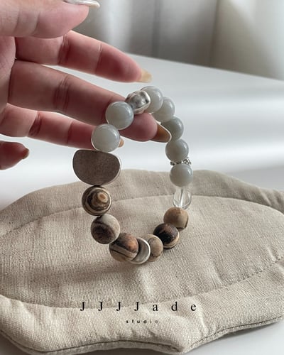 T211 浮界 | 和田玉貢木手串6