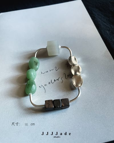 T157 心電感應 泰銀扭扭手鏈 15cm3