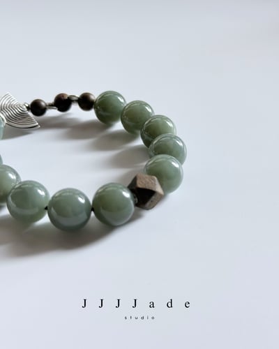 T347  時迥 | 和田玉且末藍手串10
