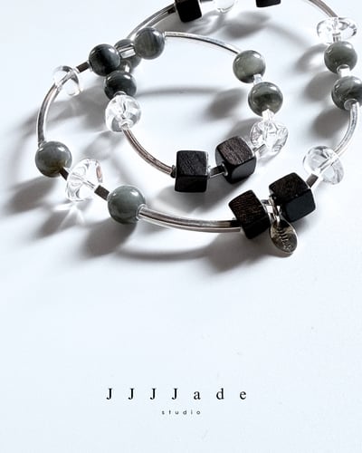 T346 凝點 | 和田玉籽料青花雙圈手串1