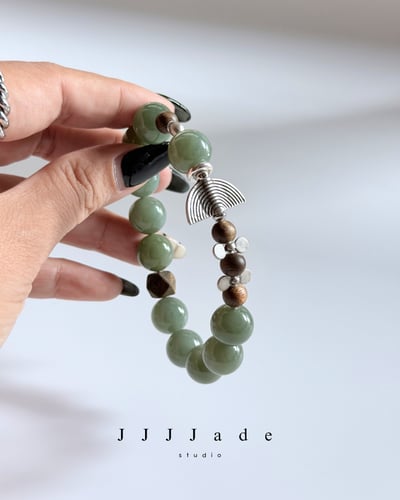 T347  時迥 | 和田玉且末藍手串11