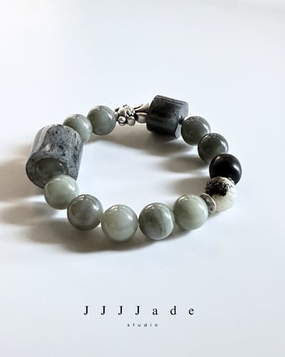 T332 弋川 | 和田玉青花手串4