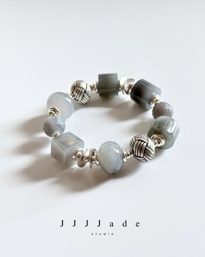 T316  霧域 | 和田玉烟紫手串6