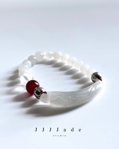 T294  賑早見琥珀主 |和田玉白玉手串5