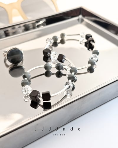 T346 凝點 | 和田玉籽料青花雙圈手串9