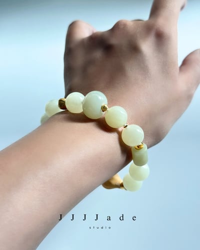T182 璐生 |  和田玉黃口手串7