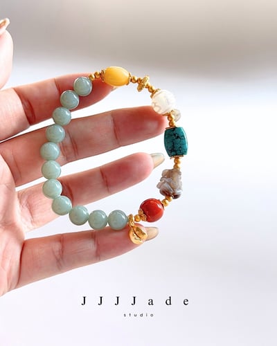 T334 祈印 | 和田玉且末藍手串4