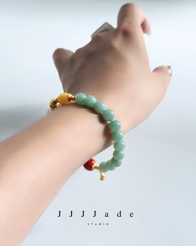 T334 祈印 | 和田玉且末藍手串8