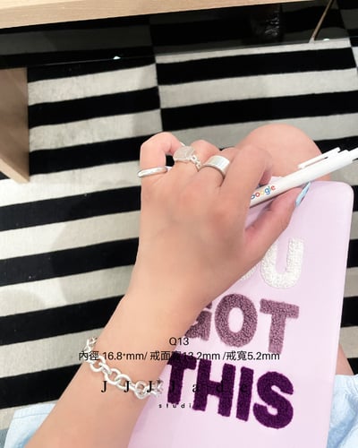 Q12 13 14 弧隙 | 銀鑲戒指14